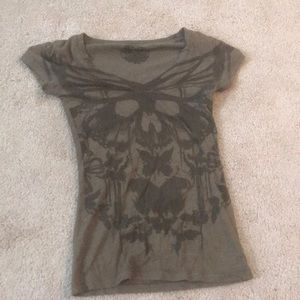 army green v-neck t shirt
